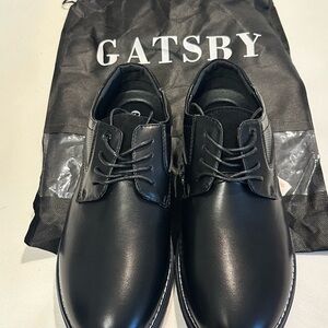 Gatsby Oxford Lisse Men's Black Lace Up Dress Shoes, NWT, Size 10